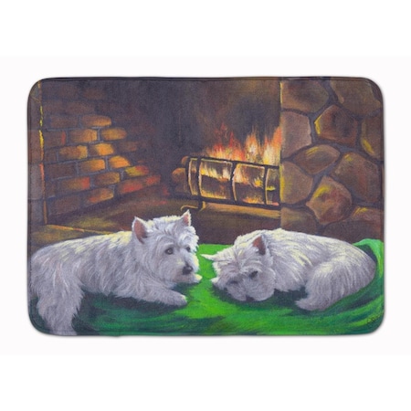 Carolines Treasures 19 x 27 in. Westie A Winters Night Machine Washable Memory Foam Mat PPP3276RUG